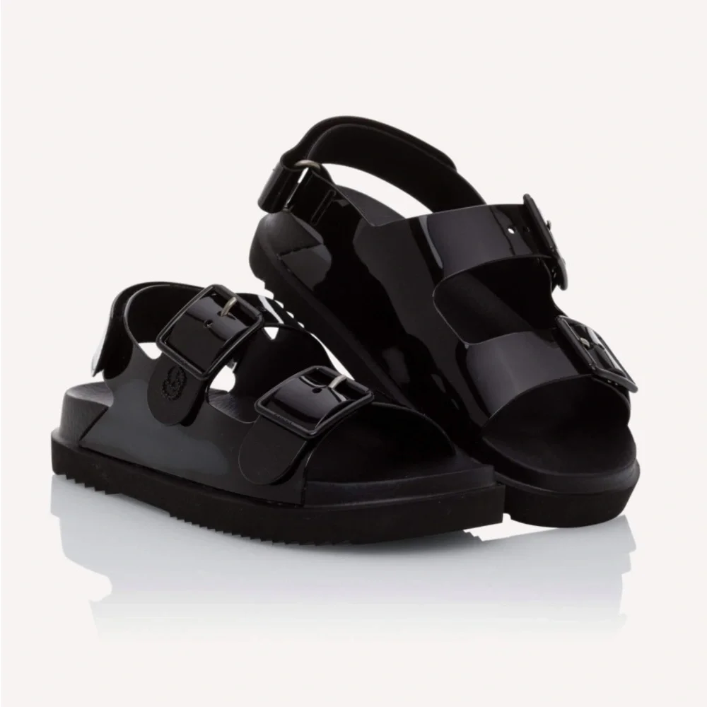 Gucci Isla Black Rubber Slingback Sandals | Mini Double G | Size EU 39 - Picture 1 of 10
